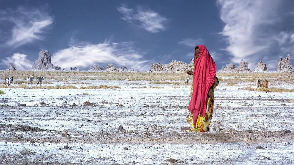The Shepherdess at Lac Abbe by Olivier Bezombes