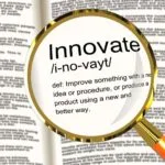 Innovate Definition Magnifier Showing Creative Development And Ingenuity