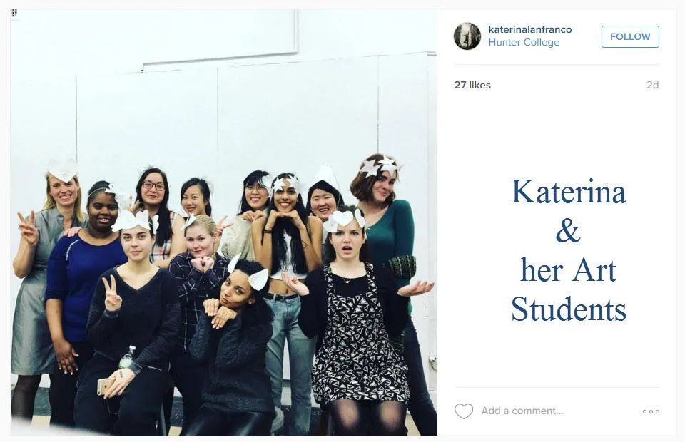 Katerina Lanfranco and her art students