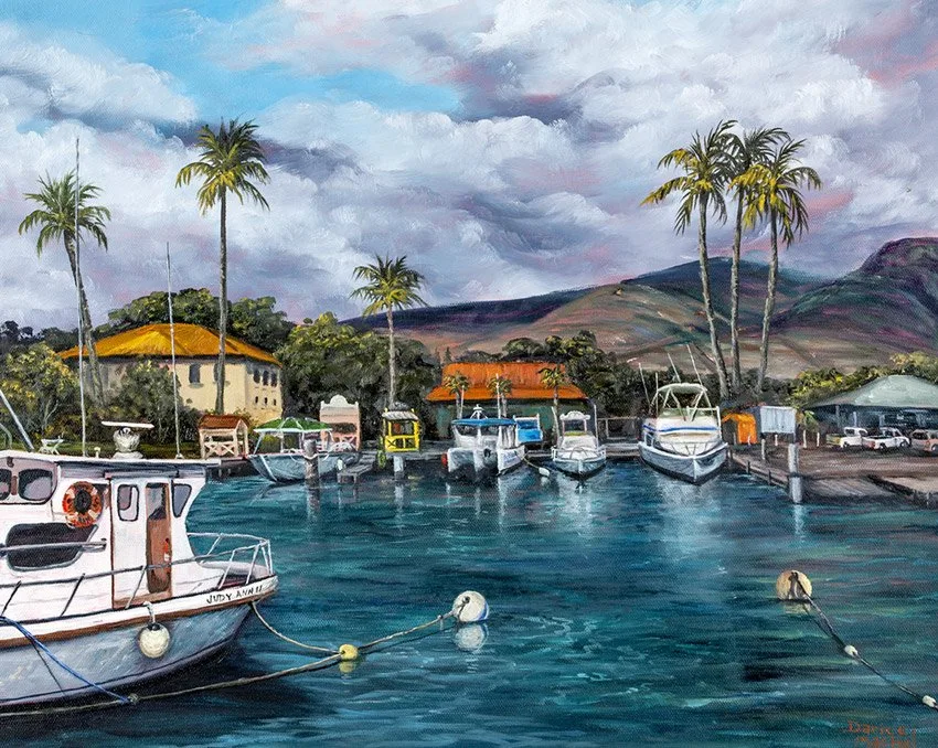 Lahaina harbor by Hawaiian Painter Darice Machel McGuire