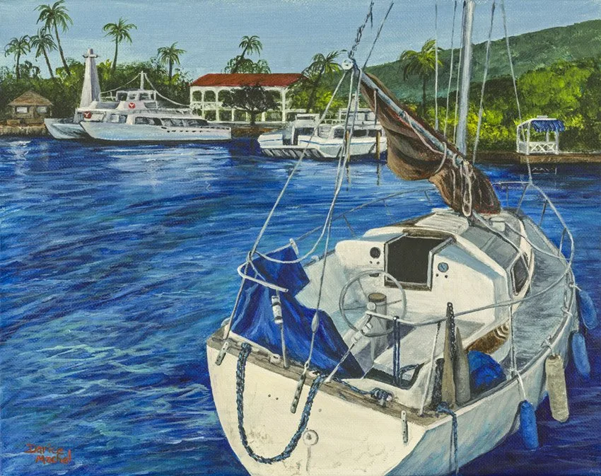 lahaina yacht by Hawaiian Painter Darice Machel McGuire