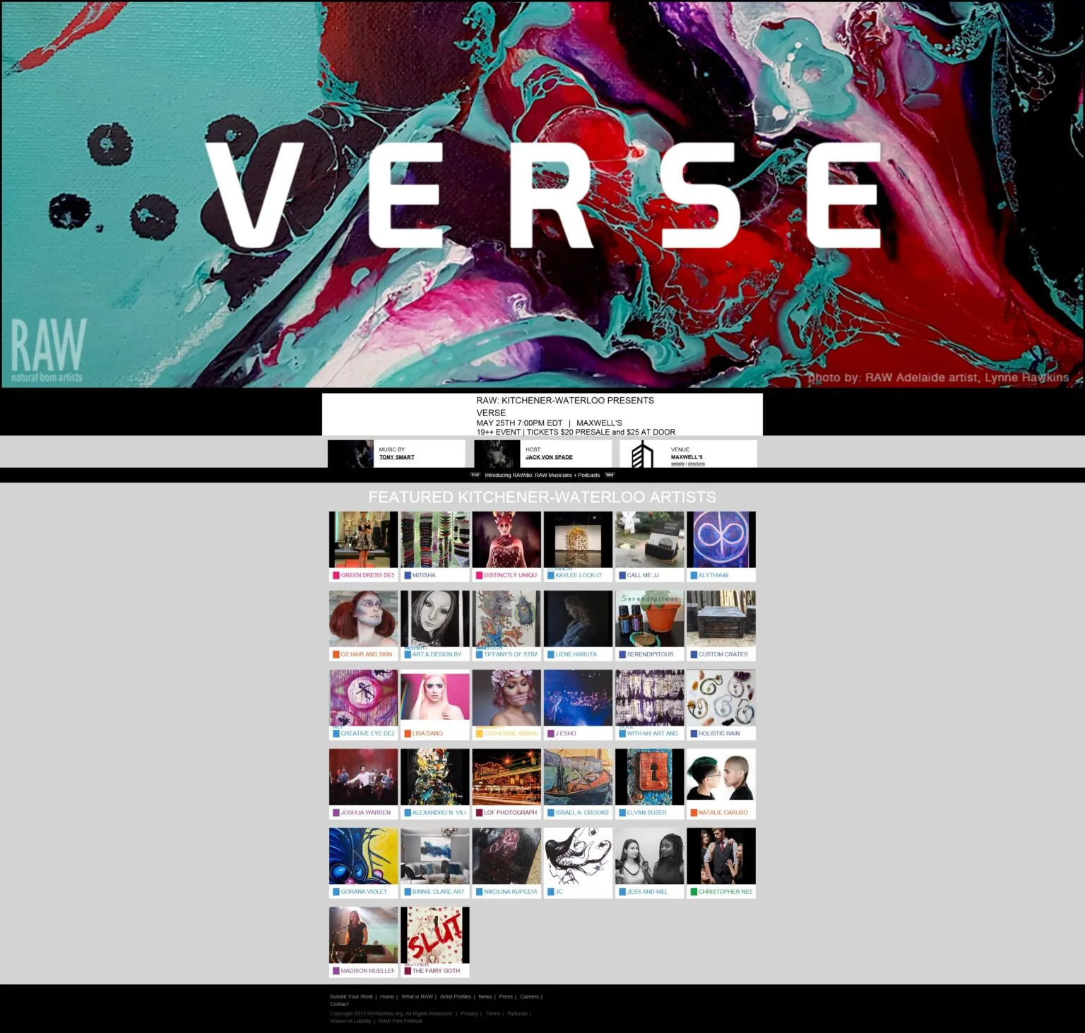 RAW KITCHENER-WATERLOO PRESENTS VERSE