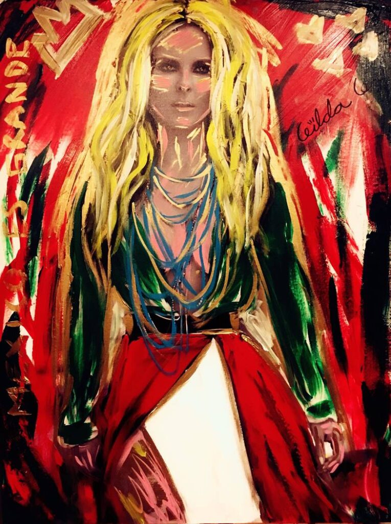 Mexican artist Gilda Garza’s portrait of actress Kate del Castillo La Reyna