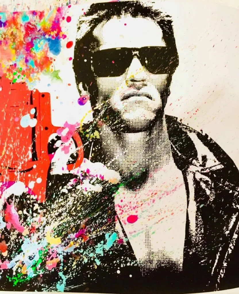 The Terminator & His Big Red Gun by Mr. Clever Art