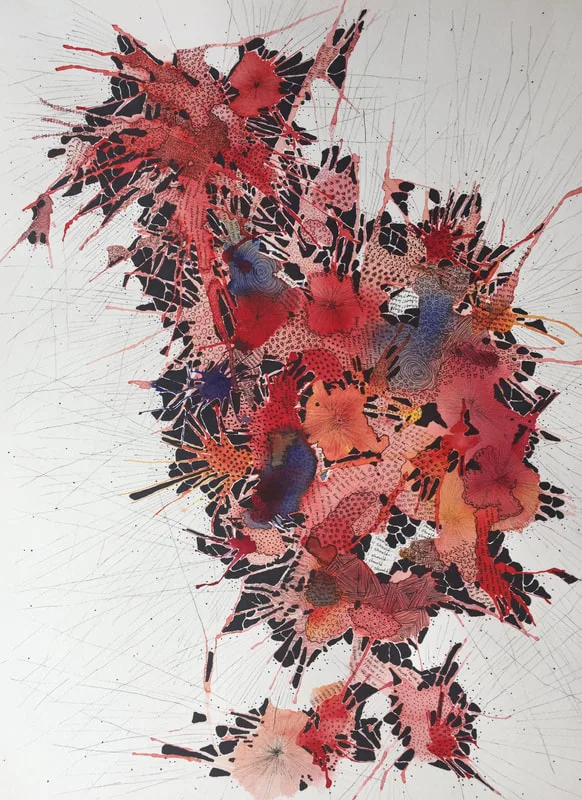 NO TITLE , 2017, Water Color, Ink on paper, 18 x 24 inches by Jisoo Marcy Klatt
