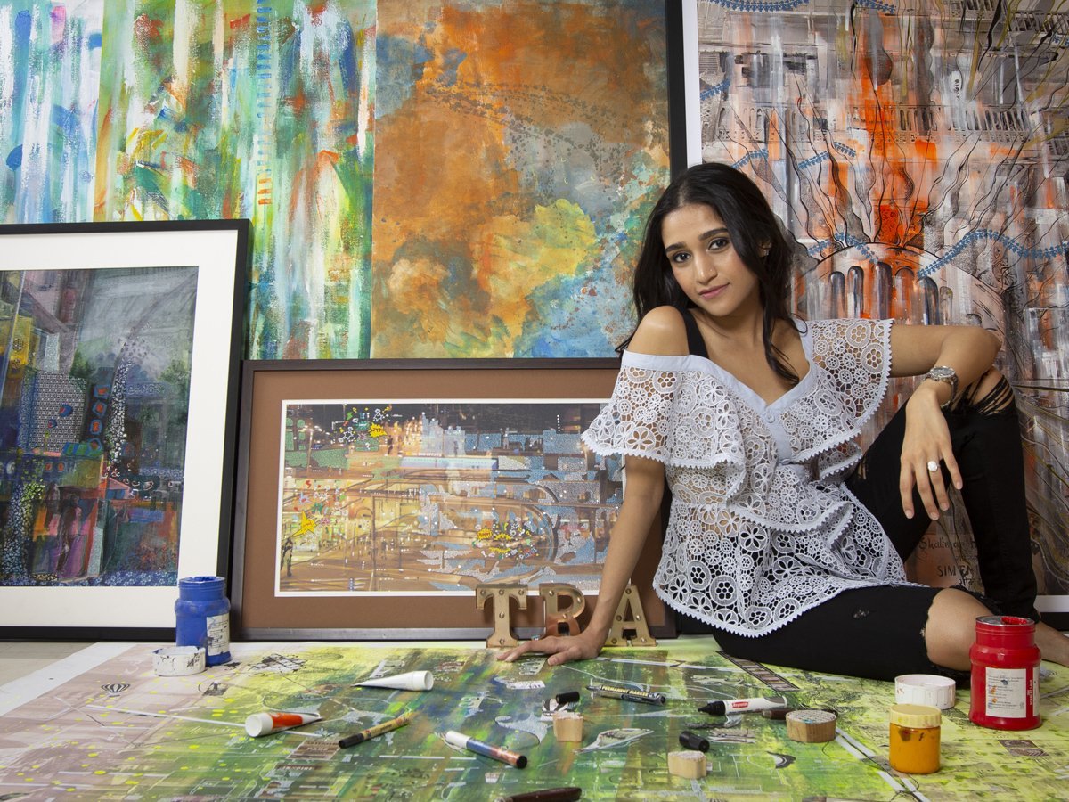 Painter Akshita Gandhi in her studio