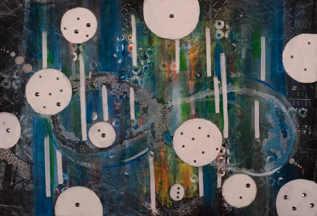 Rumi and Shams, mixed media on canvas, by Painter Akshita Gandhi