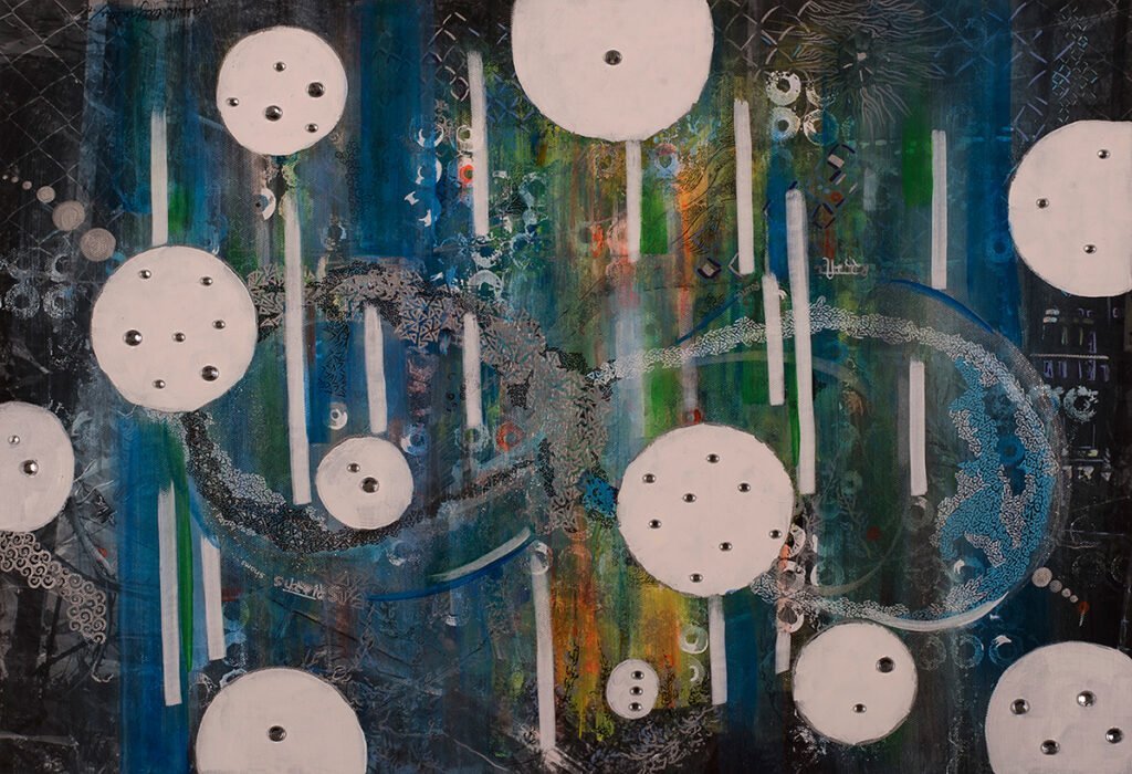 Rumi and Shams, mixed media on canvas, by Painter Akshita Gandhi