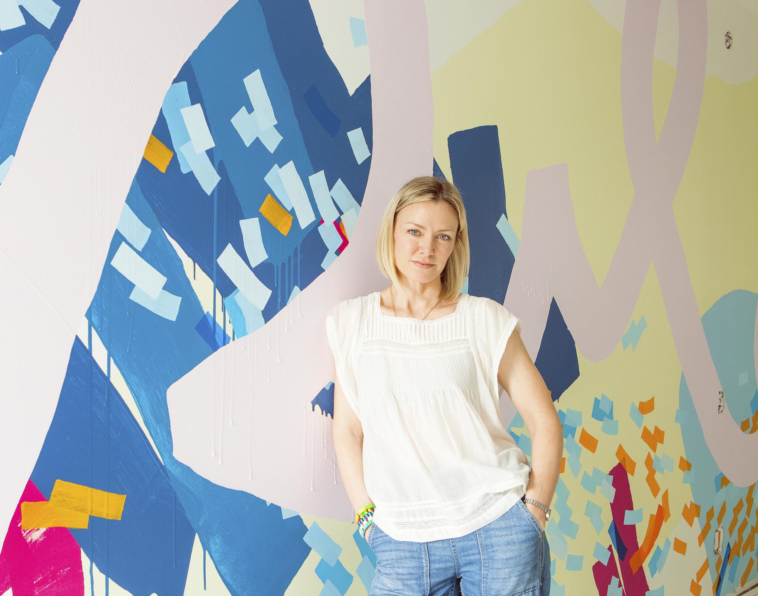Abstract Painter Rebecca Youssef in her studio