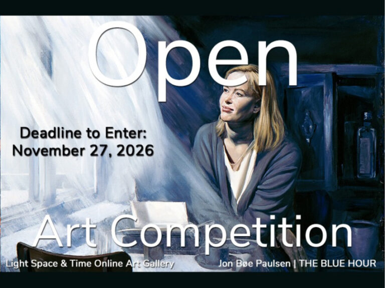 Official visual for the 16th Annual “Open” Online Art Competition, deadline 27 November 2026.