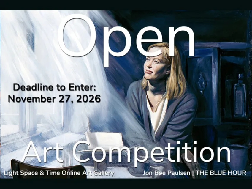Official visual for the 16th Annual “Open” Online Art Competition, deadline 27 November 2026.